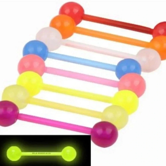COPY - 14g glow in the dark tongue ring - Picture 2 of 3